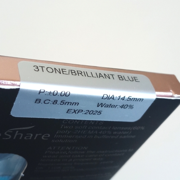 3 Tone Colored Lenses in "Brilliant Blue" Eye Makeup Blue Eyes - Picture 6 of 14